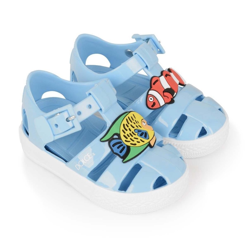 DOLCE & GABBANA blue fish jelly shoes